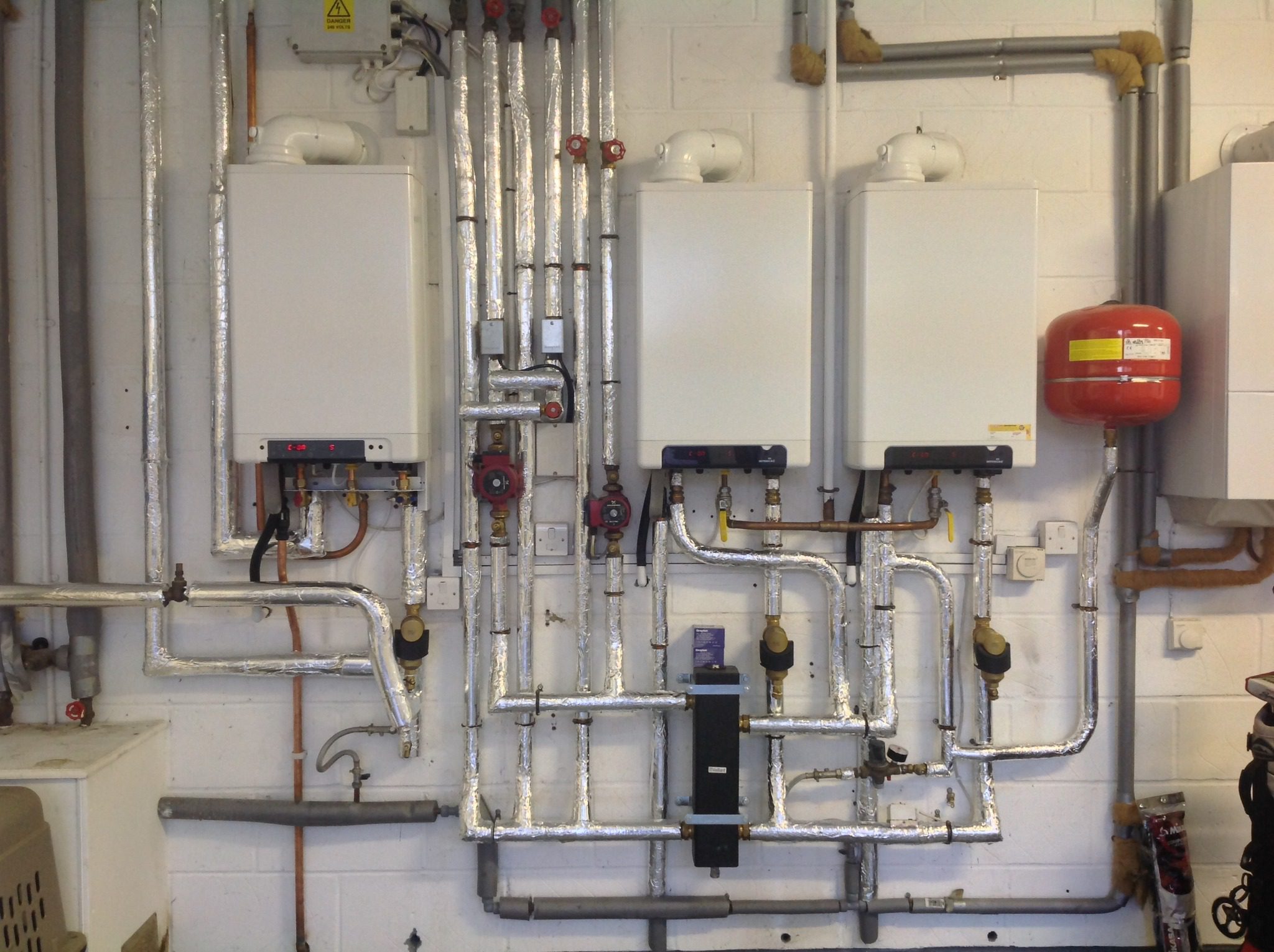 twin boiler installs along with a Low Loss Header, Hydraulic Separator,